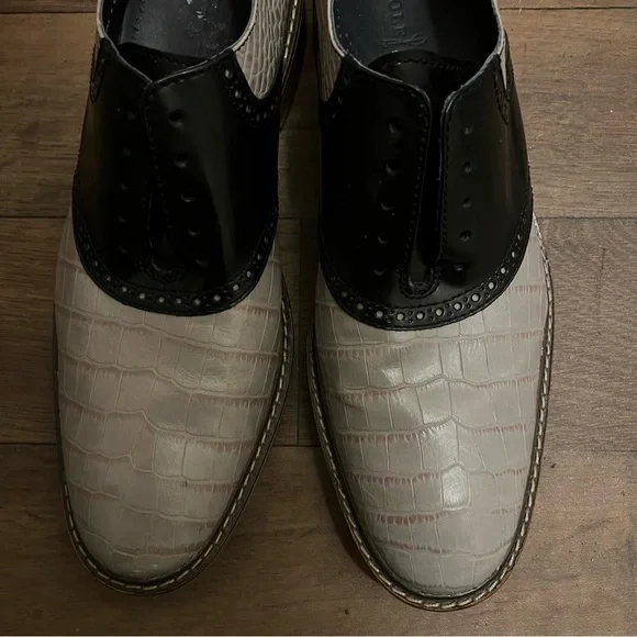 955-/Cole Haan Black:Gray Oxford Leather. Men's Dress Shoes Sz 10 Fits Like 9.5 - Picture 3 of 14